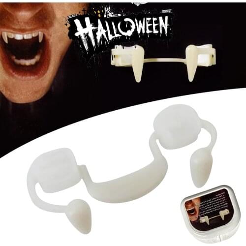 Vampire Teeth Halloween Party Decorations Fangs Soft Silicone Adjustable False Teeth Horror Halloween Party DIY Decor