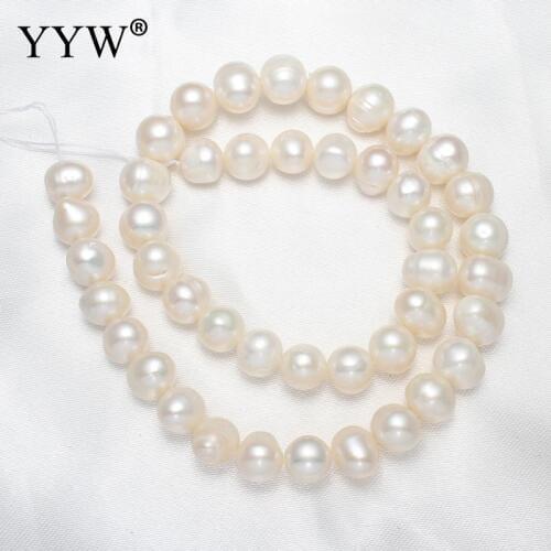YYW High Quality 9-10mm 100% Natural Freshwater Pearl Beads white Pearl Round Loose Beads DIY Necklace Bracelat Jewelry Making