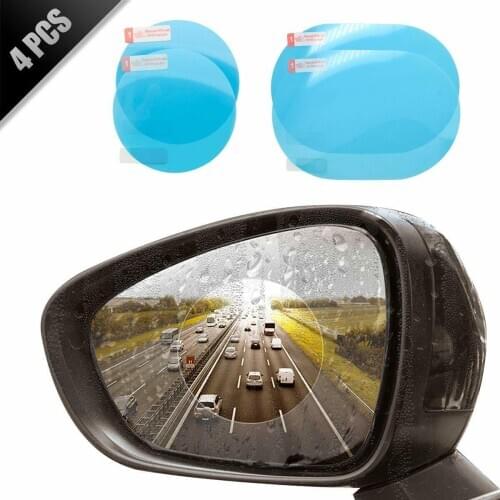 4Pcs Car Side Rearview Mirror Film Waterproof Anti Fog Tint Side Window Glass Film Rear View Mirror Protection For Rainy Day