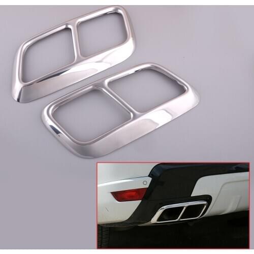 1 Pair Chrome Style Exhaust Tail Pipe Trim Cover Frame Moulding Stainless Steel Fit For Land Rover Range Rover Sport 2018 2019