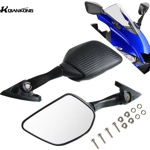 1Pair Motorcycle 7/8" End Rearview Side Mirrors For Yamaha YZF R3 R25 R15 2013-2018 2014 2015 2016 2017 YZF-R3 YZF-R25 YZF-25