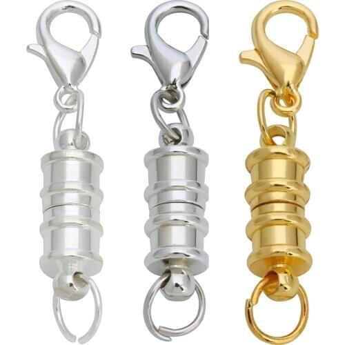 10pcs Strong Magnetic Clasps Fit Necklace Gold/Silver Color Metal Lobster Clasp Connectors For Diy Jewelry Making