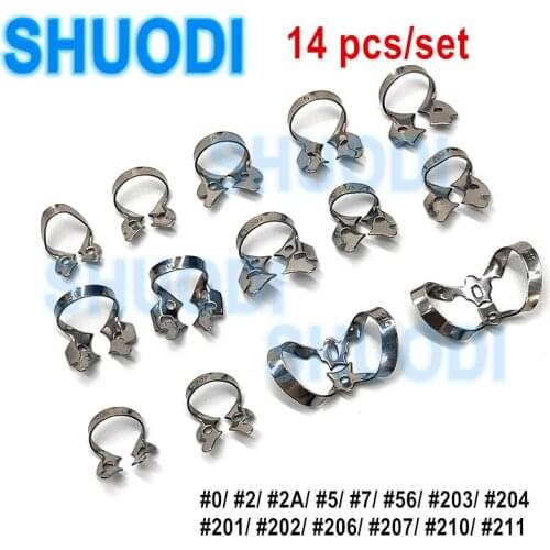 14pcs/12pcs/10pcs set Most Popular Dental Rubber Dam Clamps Rubber Barrier Clip Stainless Steel Material