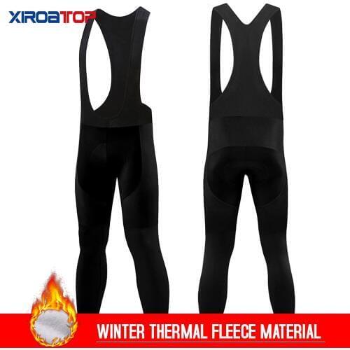 2020 Men Women whole Black Winter Thermal Cycling Bib Pants Keep Warm Tights Coolmax 5D Gel Pad Cycling Mountain Bicycle Trouser
