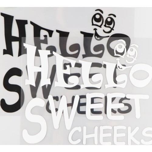 21.3CM*17.1CM Hello Sweet Cheeks Personality Car Sticker Vinyl Decal Decor JDM