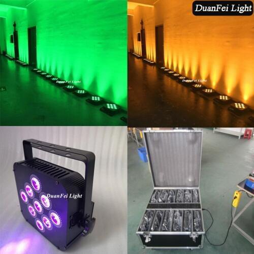 24pcs+ 3 Road Case led battery par 9x18w RGBWA UV Flat Par Wireless dmx led par can