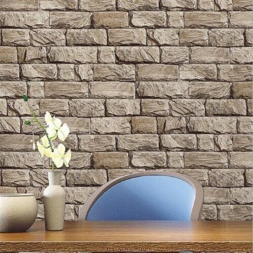 Beibehang 3D Wallpaper Stereo Simulation Brick Wallpaper Marble Brick Hotel Living Room Backdrop PVC Wallpaper papel de parede
