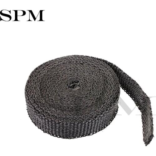 4.5m x 2.5cm 2mm Car Motorcycle Ehaust Heat Pipe Header Wrap Manifold Fiberglass Insulating Black