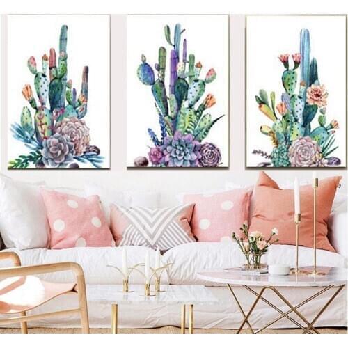 5D Diy Diamond painting cross stitch kits Art Simple Life Green Cactus Desert Plant full square round diamond embroideryZP-1341