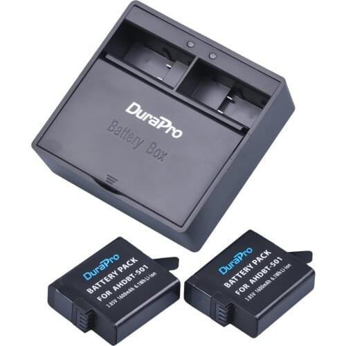 AHDBT-501 Batteries for GoPro Hero 7 Gopro 6/5 AHDBT-501 Battery +LED Dual USB Charger with Type C Port for GoPro Accessories