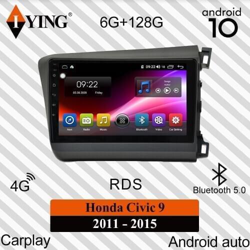 IYING For Honda Civic 9 FB FK FD 2011-2015 Car Radio Multimedia Video Player Navigation GPS Carplay Android 10 No 2din 2 din dvd
