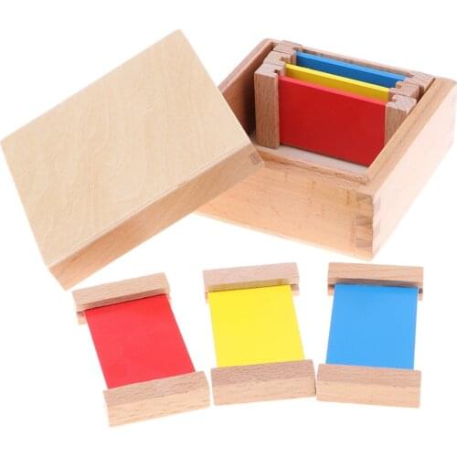Wooden Montessori Teaching Color Tablets Box Baby Early Learning Toy