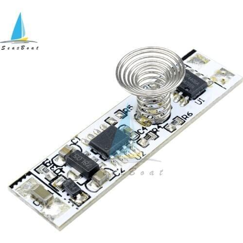 DC 9-24V 30W 3A Capacitive Touch Sensor Switch LED Dimmer Control Light Module Coil Spring Switch for LED Light Three Modes