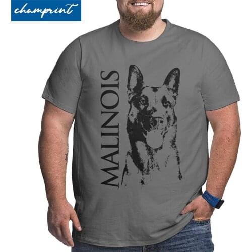 Awesome Malinois Dog Belgian Shepherd Mechelaar T-Shirt Men Cotton T Shirts Big Tall Tee Shirt Big Size 4XL 5XL 6XL Clothes