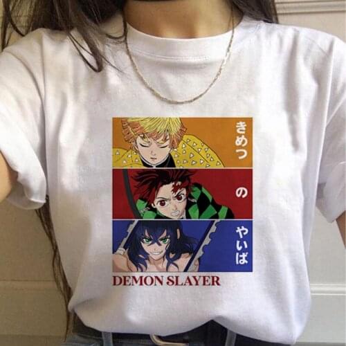 Demon Slayer T Shirt Japanese Anime 2021 Summer Top T-shirt Unisex Oversize Kawaii Kimetsu No Yaiba Graphic Tees Female