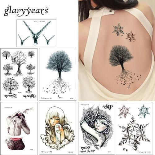 Glaryyears 20 Designs 1 Sheet DIY Body SC Tattoo Sticker Colored Drawing Fake Temporary Tattoo Sticker Beauty Decal Arm Hand Art