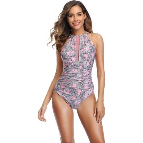 Hot One Piece Swimsuit Women Plus Size Swimwear Female Printed Bathing Suit Monokini Bodysuit Beach Wear Retro Swimwear Badpak