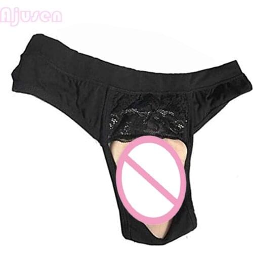 Fake Vagina Underwear G-String Sexy Hiding Gaff Ajusen Real Like Little Girls Vagina for Crossdresser Transgender Shemale