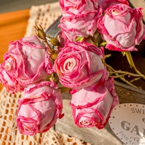 Artificial Burnt Rose Withered Flowers Fake Plastic Branches Home Table Decoration