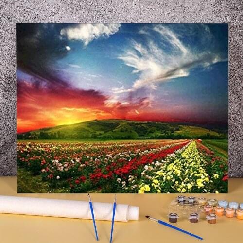 Nature DIY Painting By Numbers Set Oil Paints 40*50 Boards By Numbers Wall Decoration Kids Handicraft Wall Art Drawing