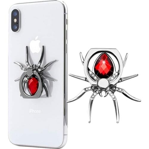 Universal Luxury Diamond Spider 360 Rotation Finger Grip Ring Holder for IPhone 11 Pro Max XS IPad Tablet Kickstand Phone Stand