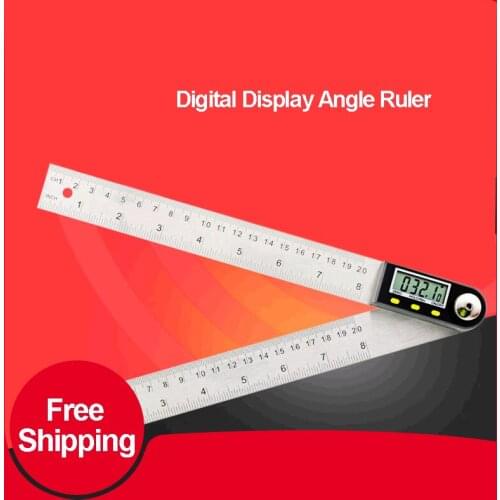 Digital Display Angle Ruler Multifunctional Stainless Steel Electronic Protractor Woodworking Ruler