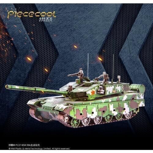 MMZ MODEL Piececool 3d Metal Puzzle 99A Main Battle Tank DIY Assemble Model Building Kits Laser Cut Jigsaw Toys P137-NSK