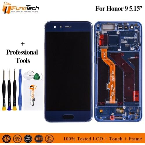 100% New Repair Parts LCD Display For Huawei Honor 9 STF-L09 AL00 AL10 TL10 With Frame Display Touch Screen Digitizer Assembly