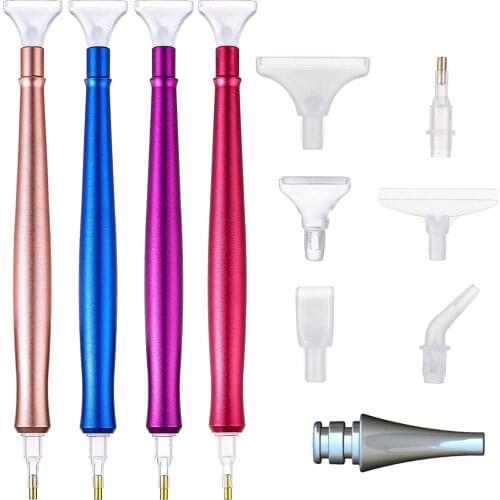 New 5D Diamond Painting Tool Metal Point Drill Drill Pen With Metal Pen Heads And Multi Placer Replaceable PenTip Accessories
