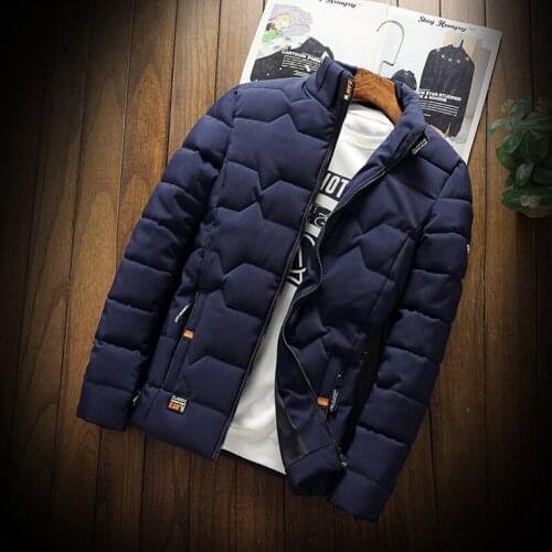 Autumn Winter New Jacket Fashion Trend Casual Thickened Warm Cotton-padded Clothes Slim Baseball Coats Size Down Warm Jacket