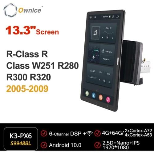 Ownice 1920*1080 Android Tesla 13.3 Inch Rotation for Mercedes Benz R-Class R Class W251 R280 R300 R320 2005 - 2009 Car Radio
