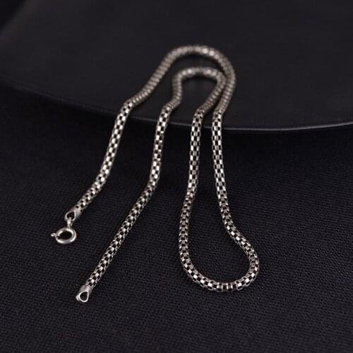 925 Sterling Silver Necklace For Women Popcorn Chain Men Necklace 45cm Vintage Hiphop Fine Jewelry Rock Unisex Luxury Jewellery