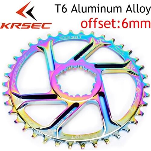 KRSEC GXP MTB chainring Offset 6mm Chain Ring T6 Aluminum Alloy Chainwheel 32/34/36/38T Bike Parts Accessories