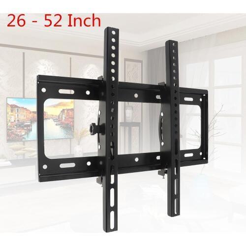 50KG Adjustable TV Wall Mount Bracket Flat Panel TV Frame 15 Degrees Tilt with Level for 26 - 52 Inch LCD LED Monitor Flat Pan