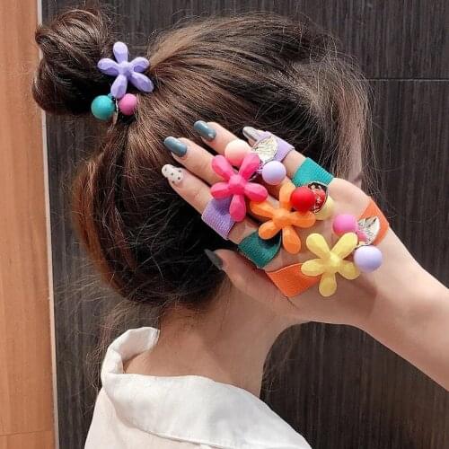 Lovely Flower Hair Rope For Women Girls Elastic Scrunchie Wide Hair Band Accessories Jewelry Christmas Gifts