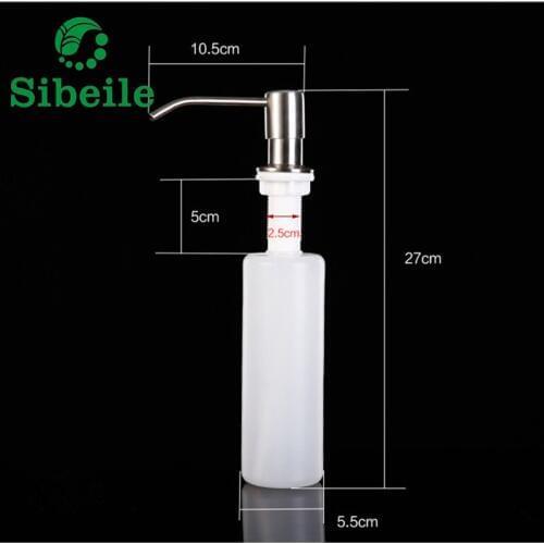 SBLE 350ML Stainless Steel Liquid Soap Dispenser Deck Mount Brushed Nickel Soap Dispenser Kitchen Sink Soap Box Bottle