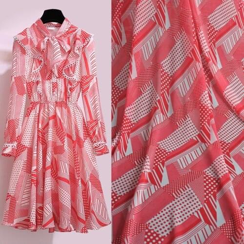 150 cm dot print chiffon fabric meter micro perspective scarf dress polyester fabric material child fabrics wholesale cloth