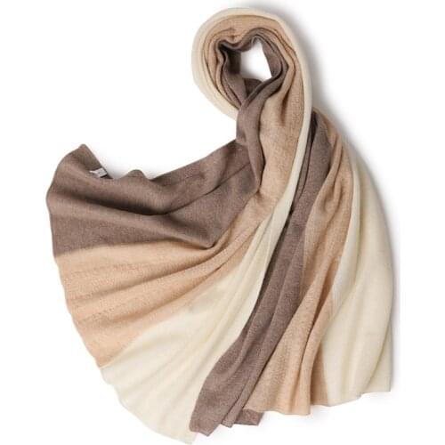 Real Pure 100% Cashmere warm scarf Women autumn winter stitching ladies fashion knitted shawl Large Shawl Wrap Stoles