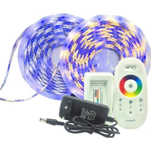 5050 LED Strip RGB / RGBW / RGBWW 5M 300LEDs RGB Color Changeable Flexible LED Tape Light + 2.4G Touch Screen Remote Controller