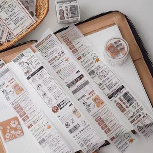 Japanese Words Tasting Expiration Paper Tape for Card Making Bullet Journal DIY Scrapbooking Washi Sticker