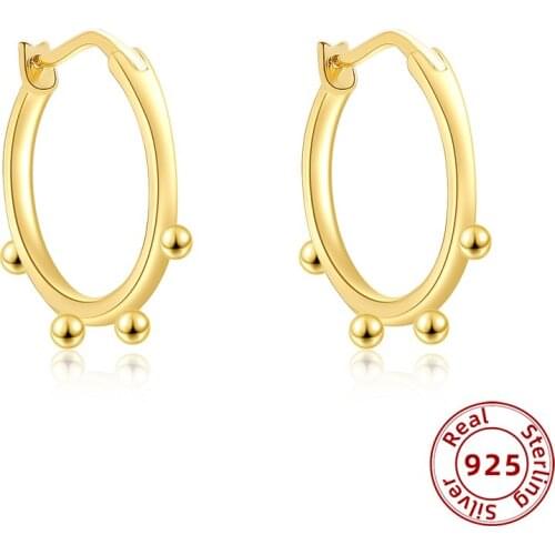 925 Sterling Silver Minimalist Small Earrings for Women Trendy Small Round Beads Earrings Fine Silver Jewelry 2021 New