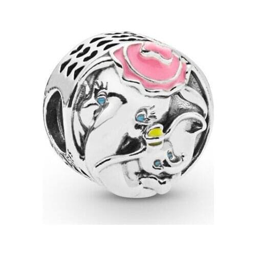 Woman fashion jewelry pendant 925 sterling silver charm enamel elephant beads fit original Pandora bracelet jewelry making gift