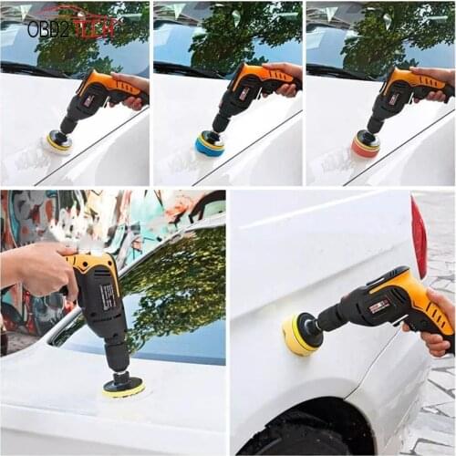 11Pcs/Set 3 Inch Polishing Sponge Pads Kit Drill Waxing Buffing Pads Car Wash Cleaning Detailing Tool Polisher Drill Adapter