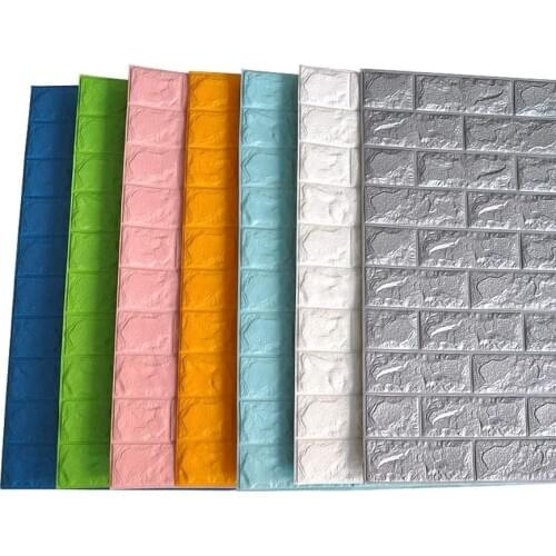 15pcs 3d wall stickers waterproof TV background brick pattern living room foam wallpaper bedroom anti-collision wall stickers