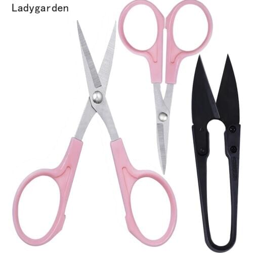 2PCS Mini Stainless Steel Scissors Extra Small Decorated Style Scissor Mustache Trimming Portable Shears Accessories Cutting