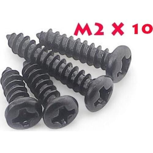2000PCS M2*10 M2X10 BK Carbon Steel Philips Cross Head Screw Self Tapping Round Head Screw Electronic Screws