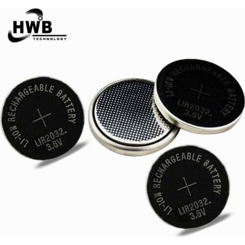 20x LIR2032 Rechargeable Lithium Li-ion Batteries 3.6V 40mAh Button Coin Cells Battery For Watch Calculator Free Shipping