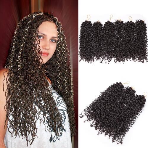 28" Curl Zizi Box Braids Crochet Braiding Colored Synthetic Hair Extensions Colorful Crochet Hair 50 grams for Women