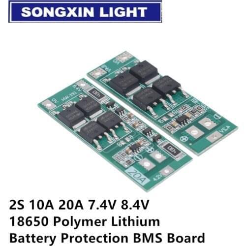 2S 10A 20A 7.4V 8.4V 18650 Polymer Lithium Battery Protection BMS Board Standard Balance Module Diy Electronic