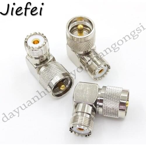 30PCS COPPER UHF Male TO Female Right Angle RF PL-259 SO-239 Radio connector New